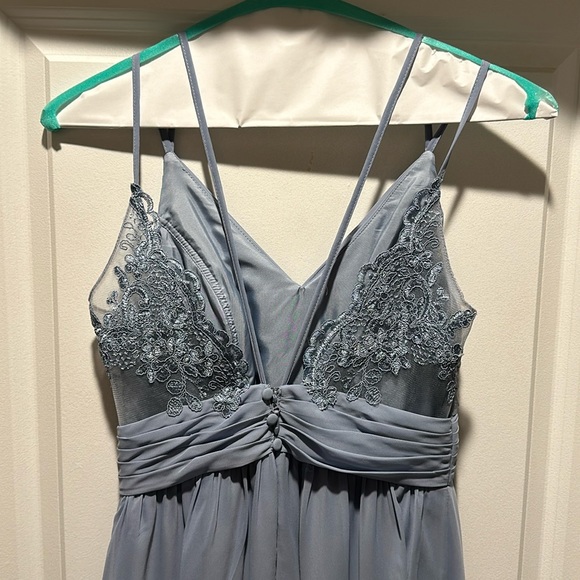 Azazie Blake in Dusty Blue - Picture 3 of 3